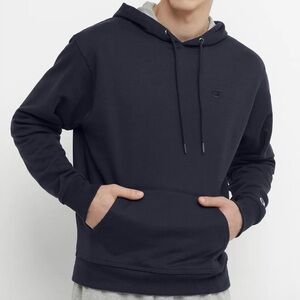 Champion Men Classic C Logo Powerblend Hoodie Hooded Sweatshirt Navy Size M NWT